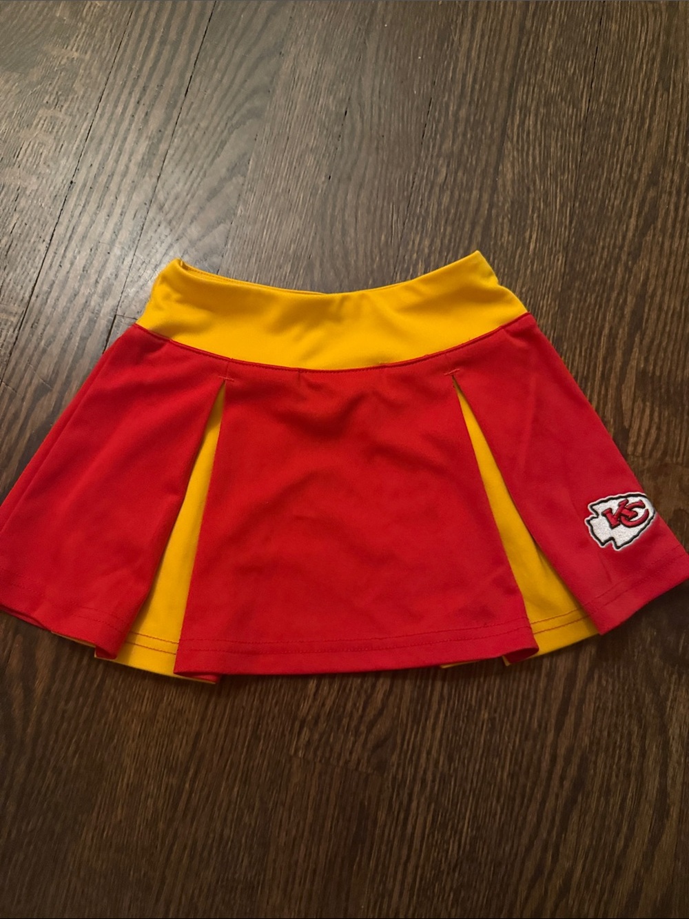 Girls Red & yellow Chiefs Pleated Skirt